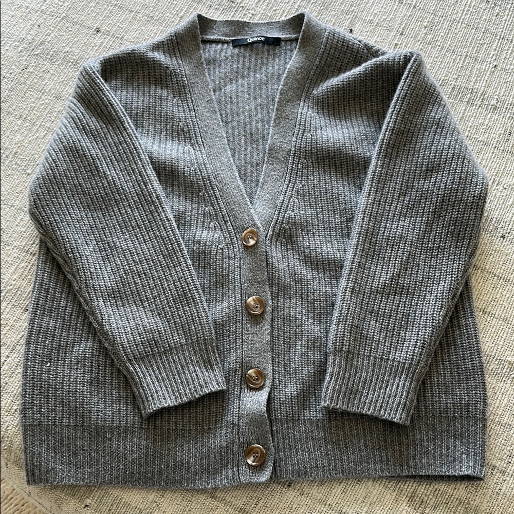 Quince cashmere classic fit cardigan